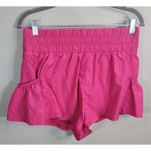 Free People Movement Pink Flowy Running Shorts Size M Elastic Waist Active